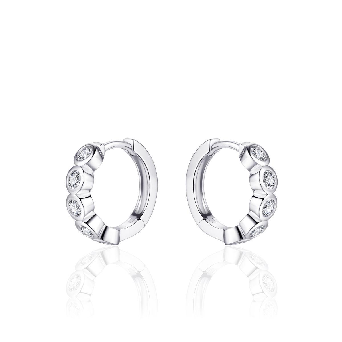 Sterling Silver Cubic Zirconia Hoop Earrings