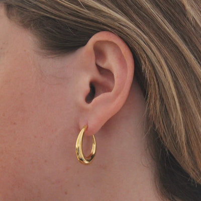 Gold Vermeil Tapered Hoop Earrings