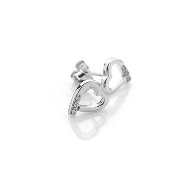 Hot Diamonds Silver Romantic Heart Stud Earrings - Rococo Jewellery