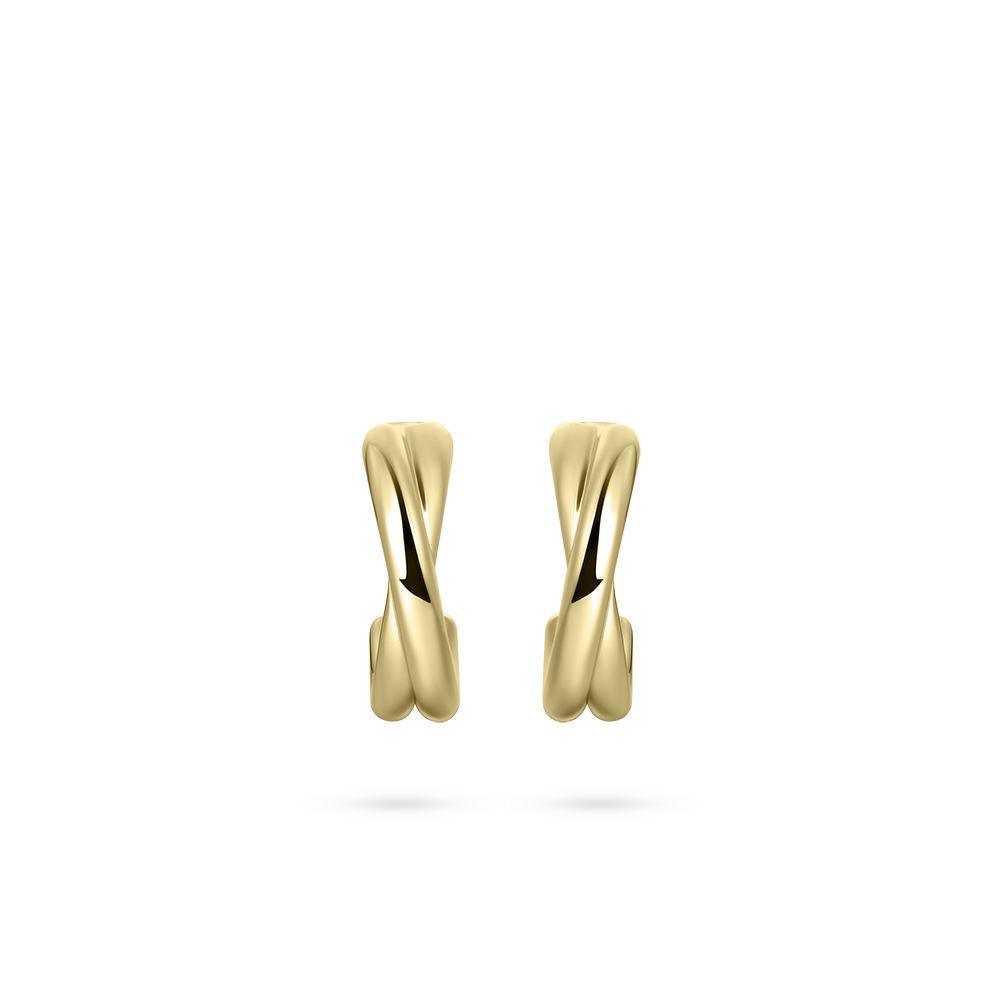 Gold Vermeil Silver Crossing Bold Bands Earrings - Rococo Jewellery
