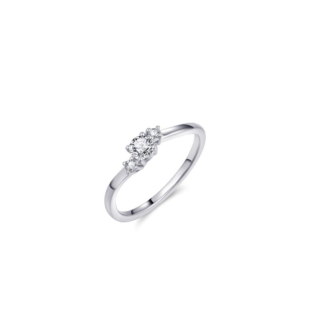 Silver Cubic Zirconia Trilogy Ring - Rococo Jewellery