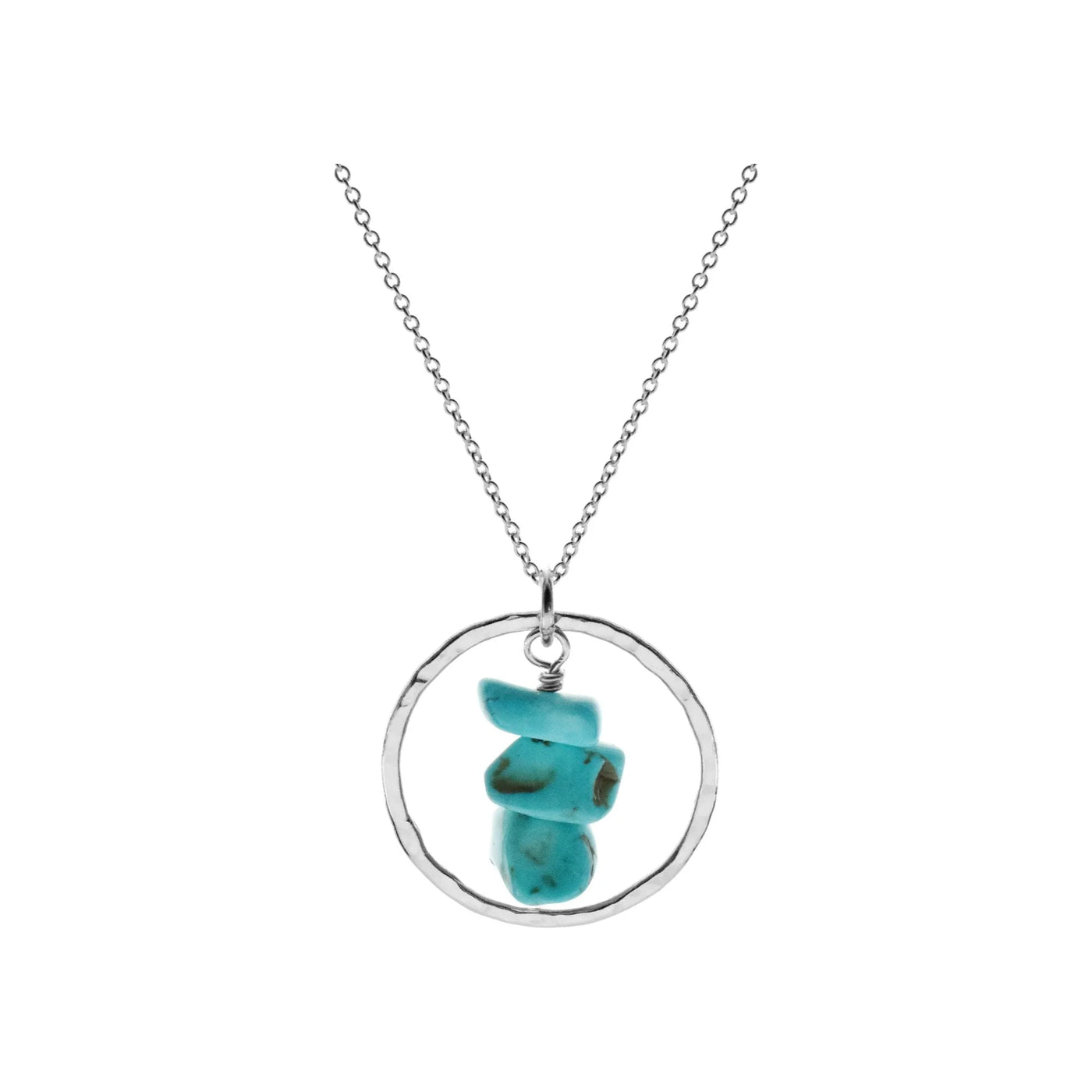 Sterling Silver Turquoise Triple Stack Pendant