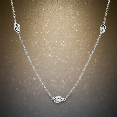 Sterling Silver Russian Knots Necklace