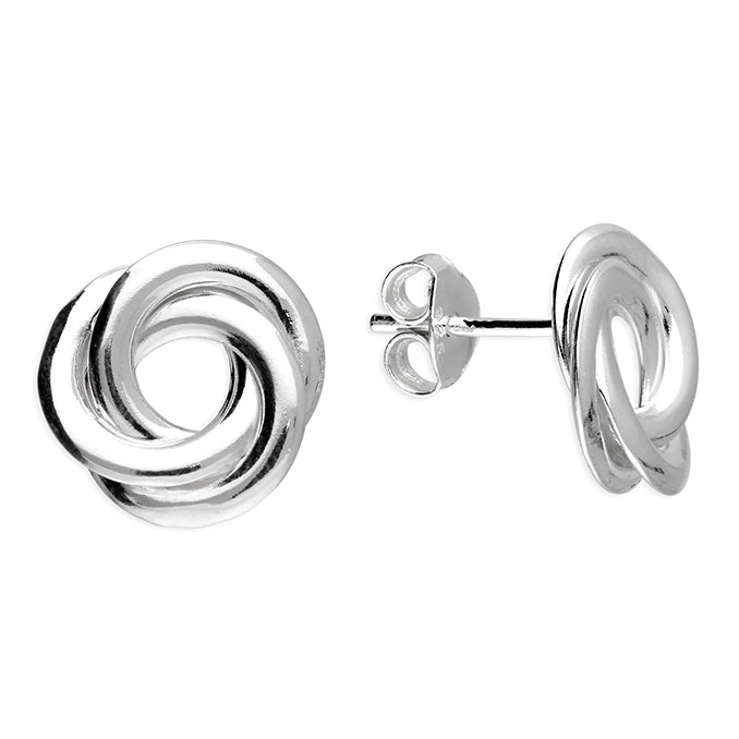 Sterling Silver Large Knot Stud Earrings