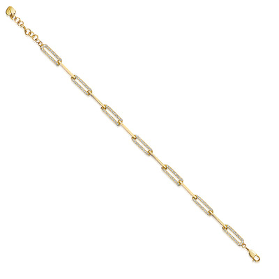 Jools Gold Vermeil Cubic Zirconia Paperlink Bracelet