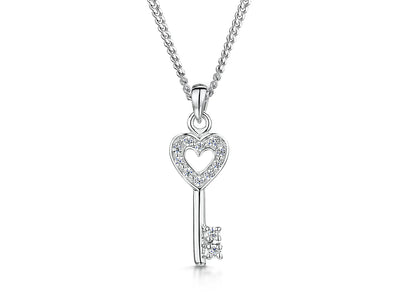 Sterling Silver Key Necklace