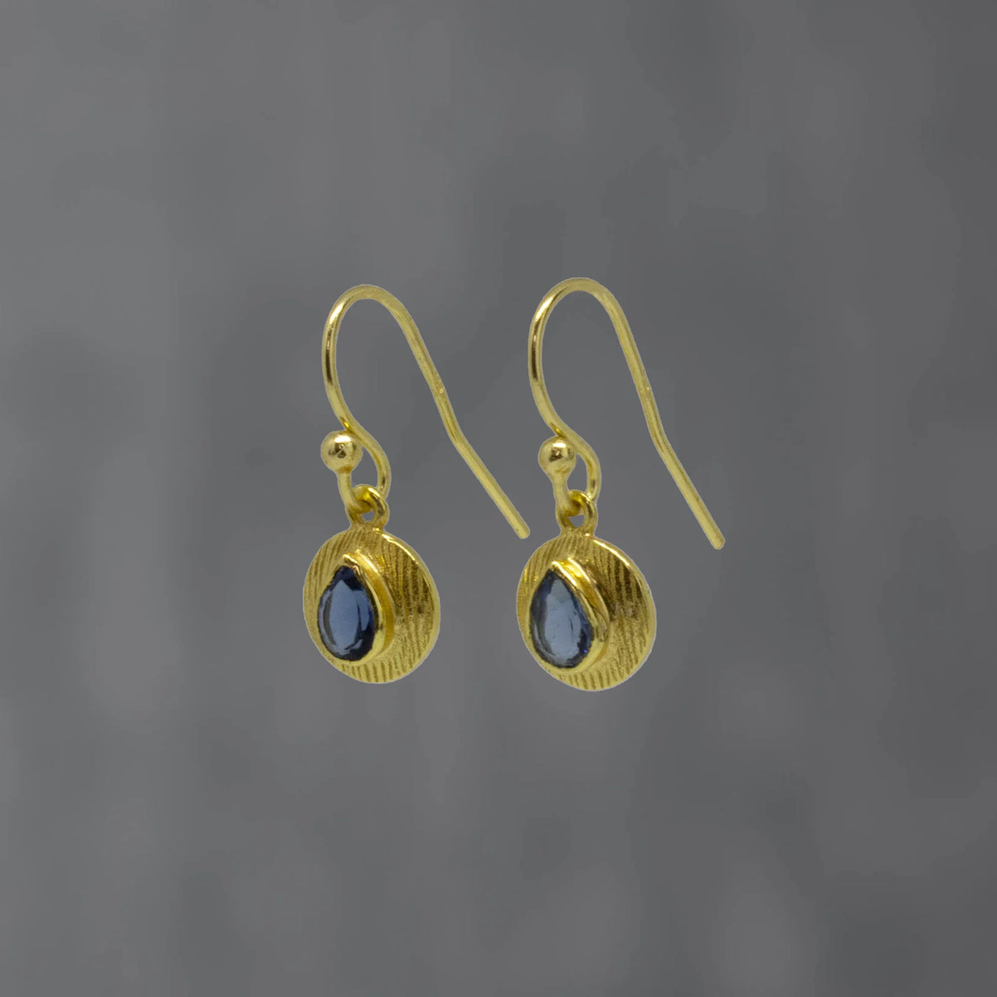 8ct Gold Vermeil Kyanite Drop Earrings