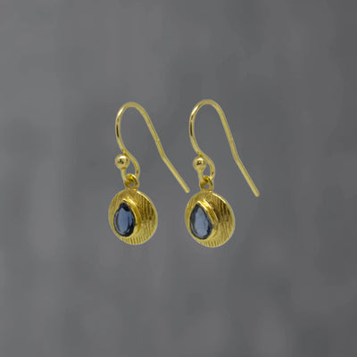 8ct Gold Vermeil Kyanite Drop Earrings