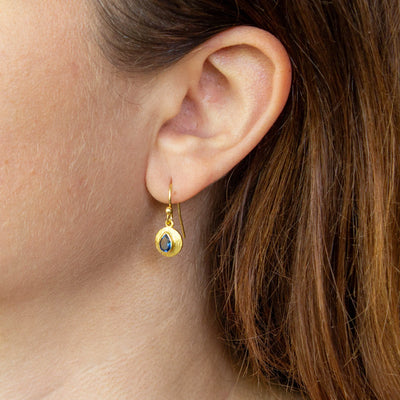 8ct Gold Vermeil Kyanite Drop Earrings