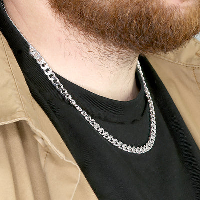 Sterling Silver Flat Curb Necklace