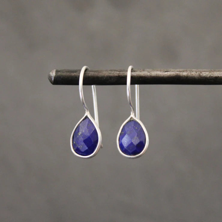 Sterling Silver Lapis Lazuli Teardrop Earrings