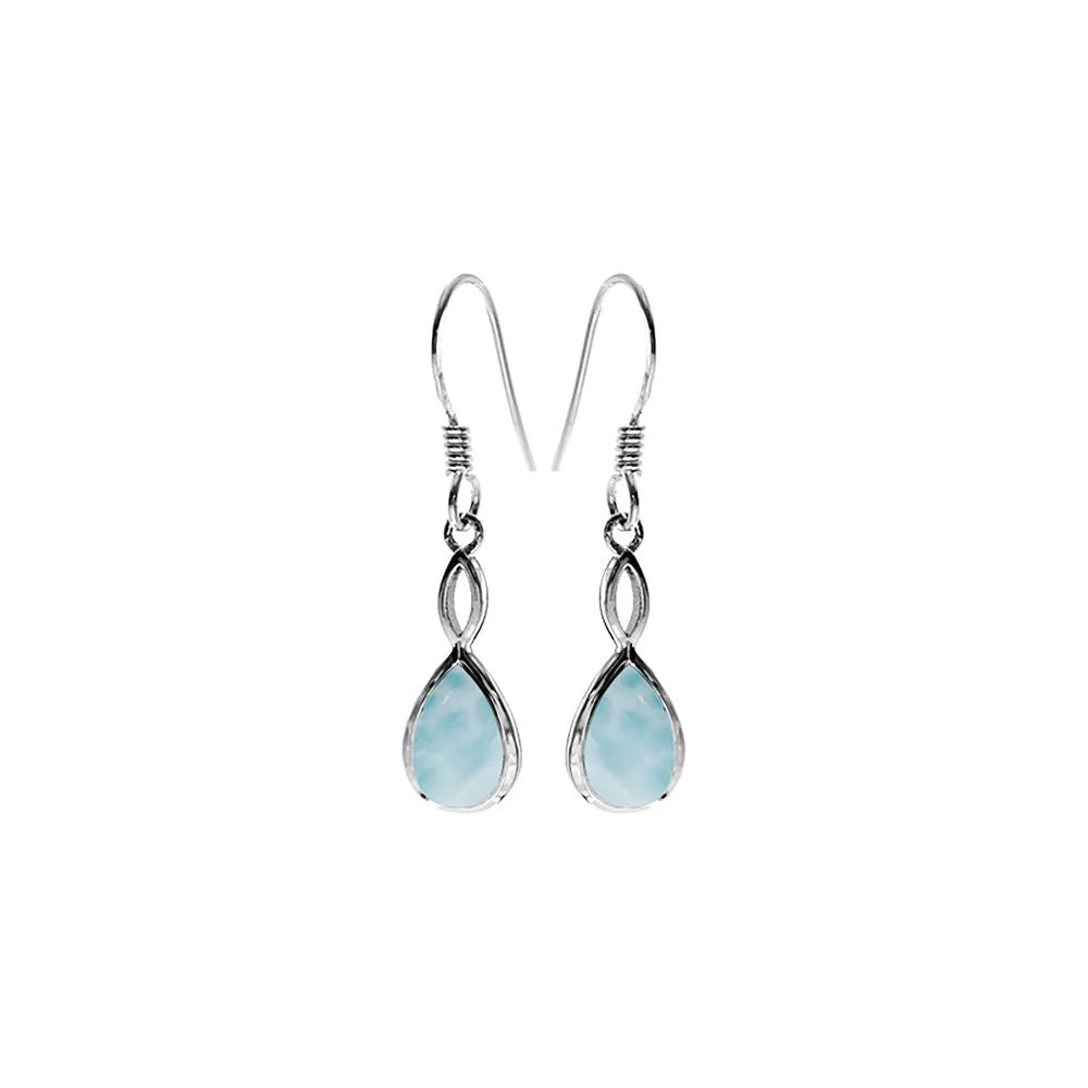 Sterling Silver Larimar Teardrop Earrings
