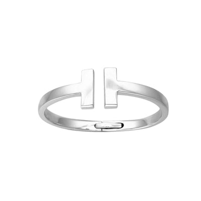 Silver T Hinged Grab Bangle