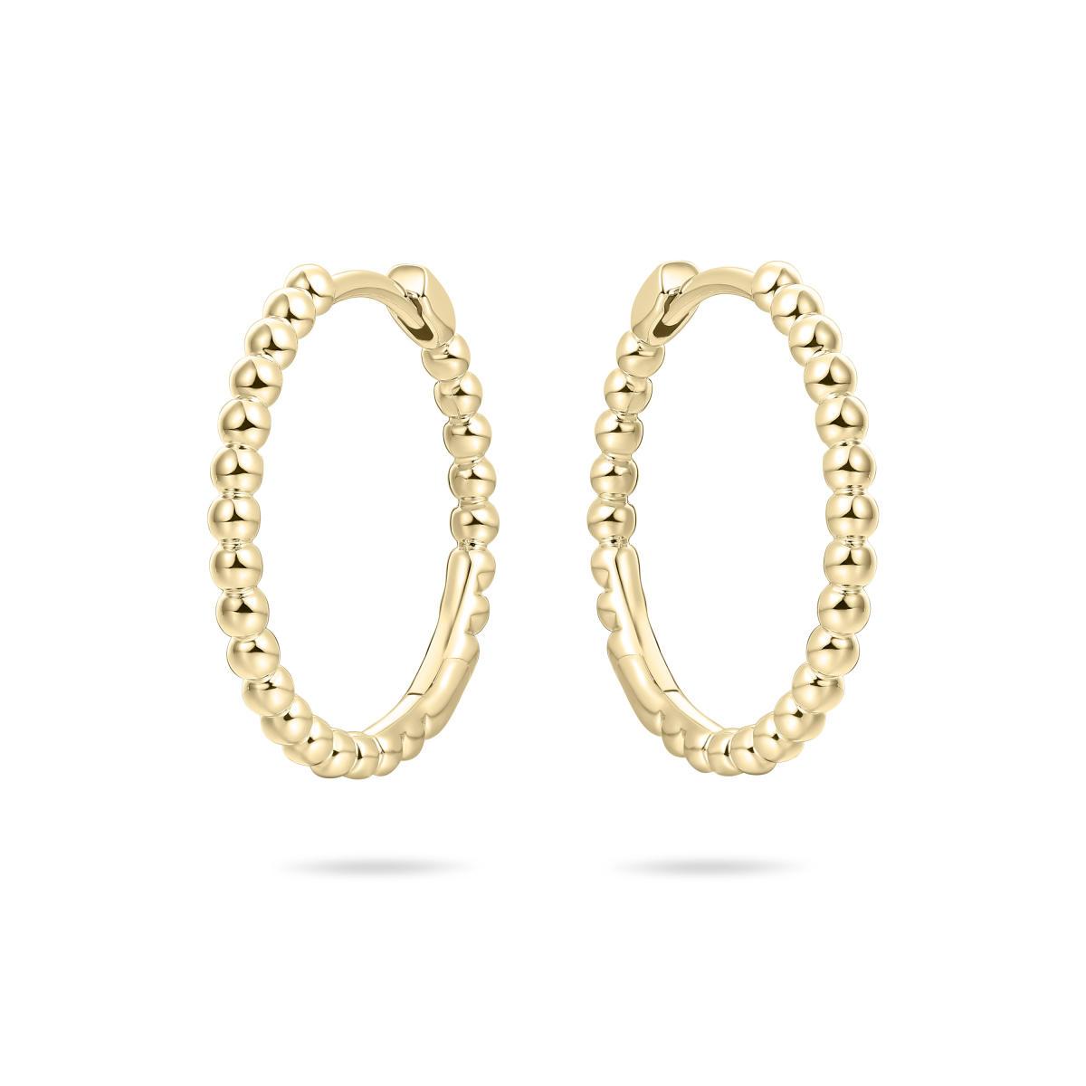 Gold Vermeil Sterling Silver Maxi Beaded Hoop Earrings