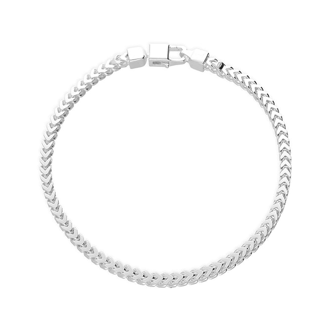 Sterling Silver Men's Diamond-Cut Bracelet