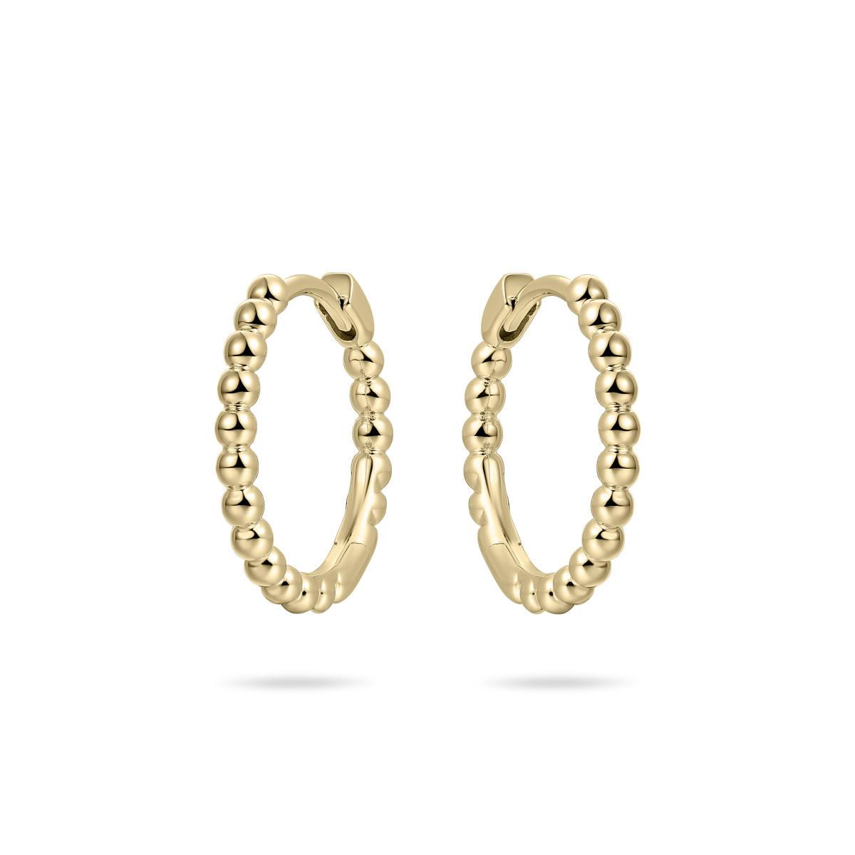 Gold Vermeil Sterling Silver Midi Beaded Hoop Earrings