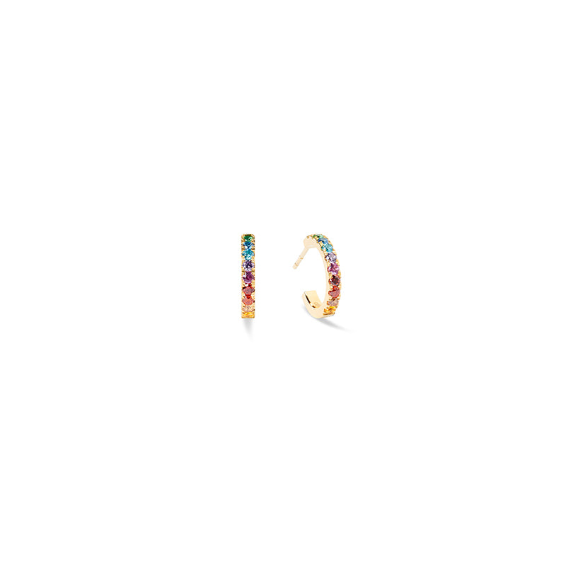 Coeur De Lion Gold Rainbow Mini Hoop Earrings