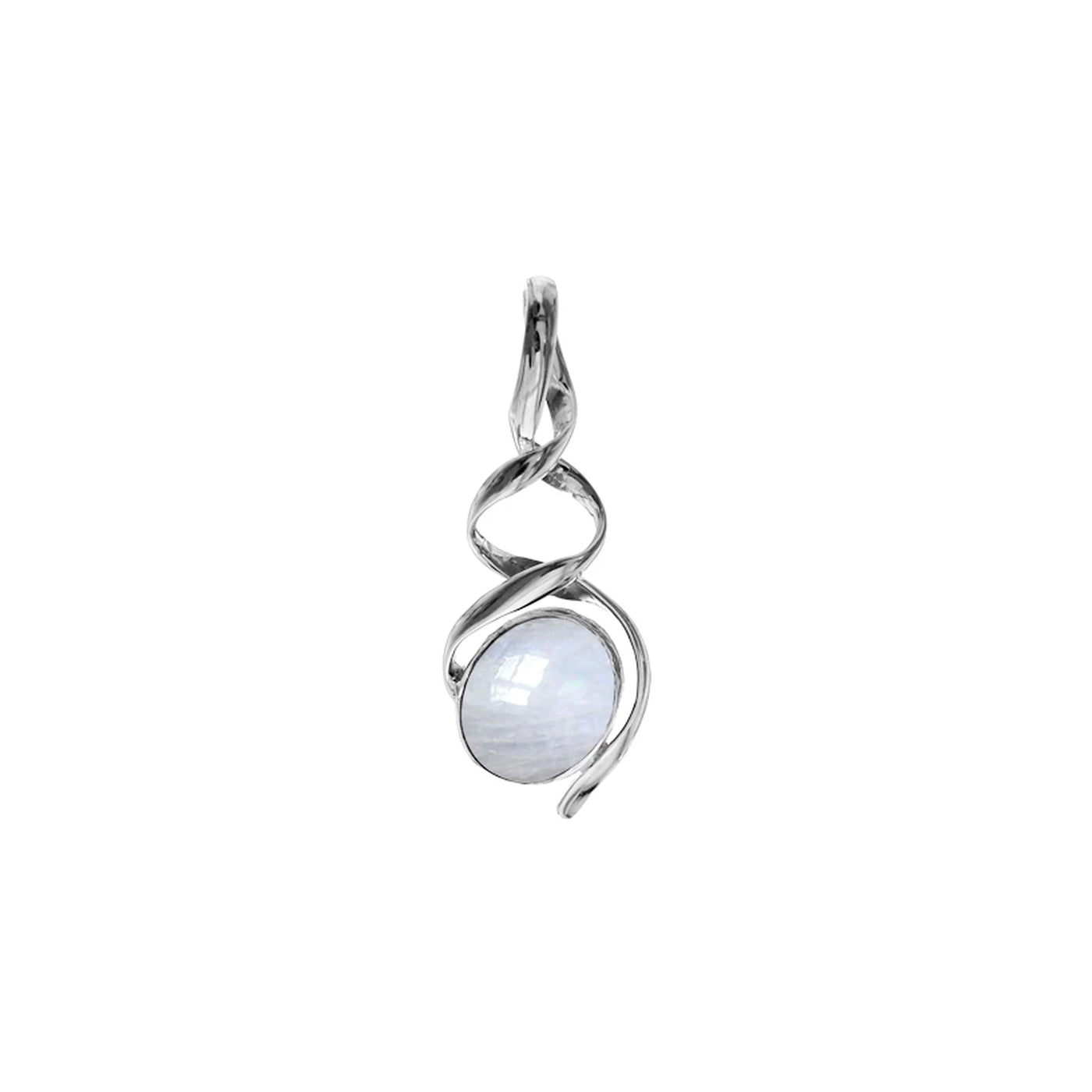 Sterling Silver Rainbow Moonstone Drop Pendant