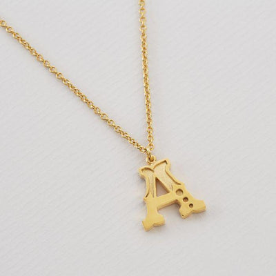 Alex Monroe 22ct Gold Vermeil Just My Type Letter A Necklace - Rococo Jewellery