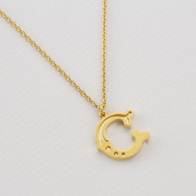 Alex Monroe 22ct Gold Vermeil Just My Type Letter C Necklace - Rococo Jewellery