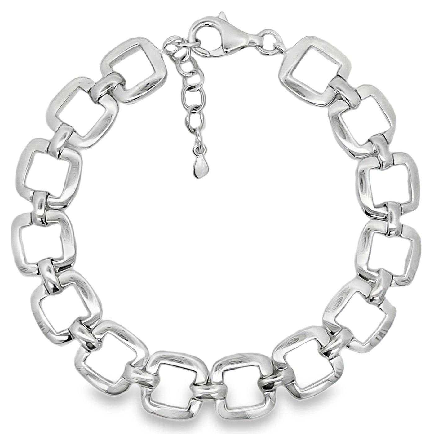 Sterling Silver Open Cushion Bracelet