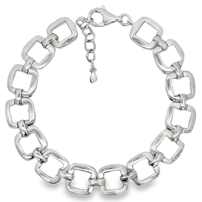 Sterling Silver Open Cushion Bracelet