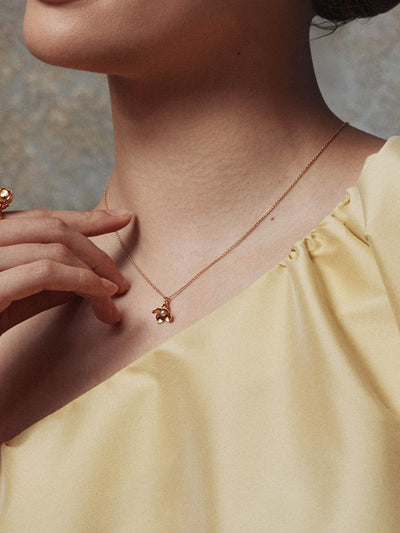 Alex Monroe Gold Vermeil Pearl Cuckoo Flower Necklace