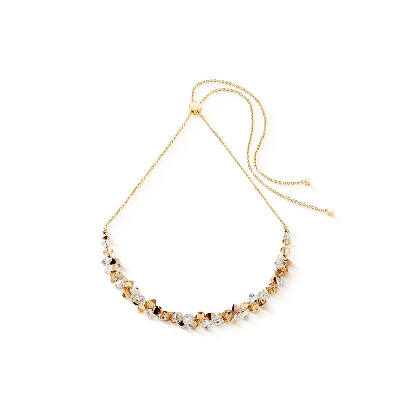 Coeur De Lion Dancing Crystals Gold Beige Necklace