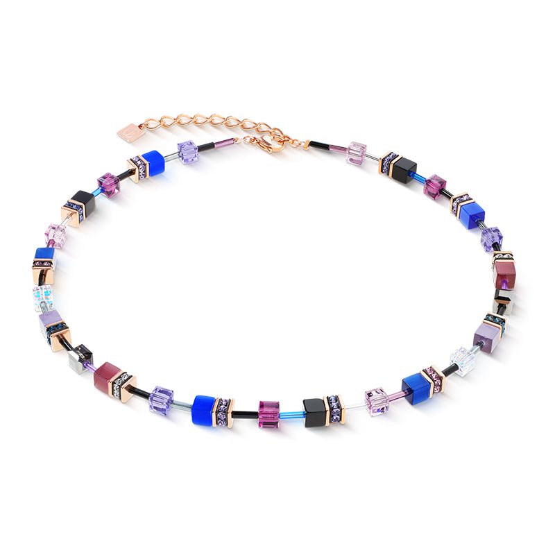 Coeur De Lion GeoCUBE® Iconic Rose Gold Blue Moon Necklace