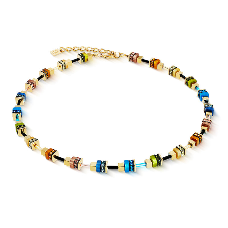 Coeur De Lion Autumn Glow Cube Multicolour Necklace