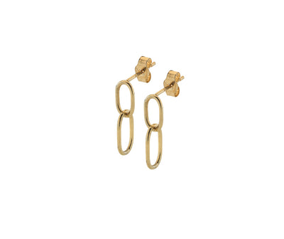 9ct Yellow Gold Oblong Drop Earrings