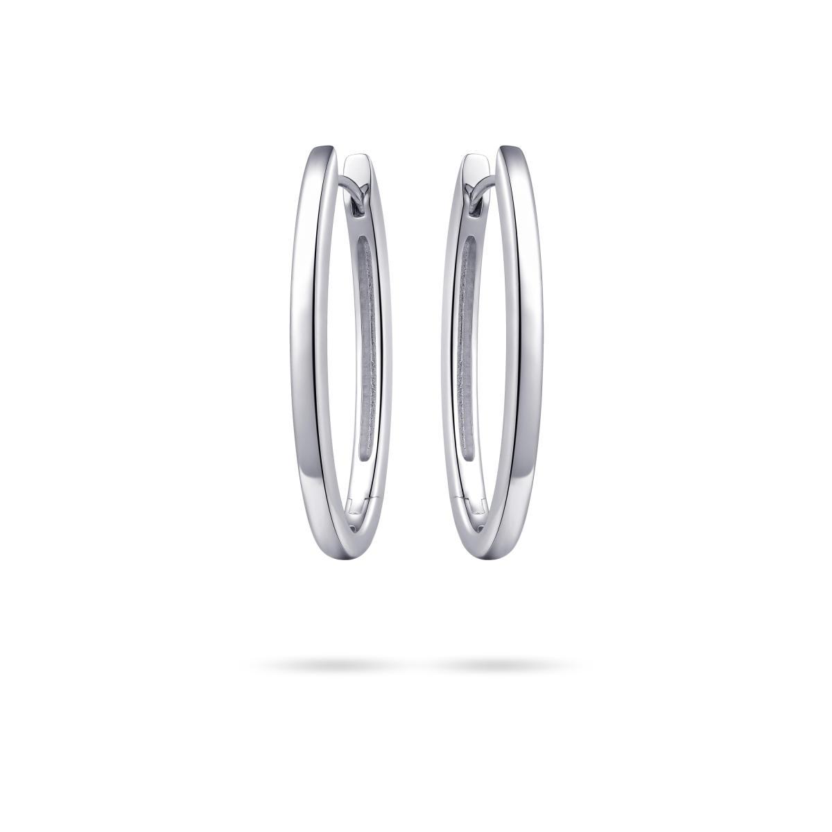 Sterling Silver 3.5cm Oval Hoop Earrings