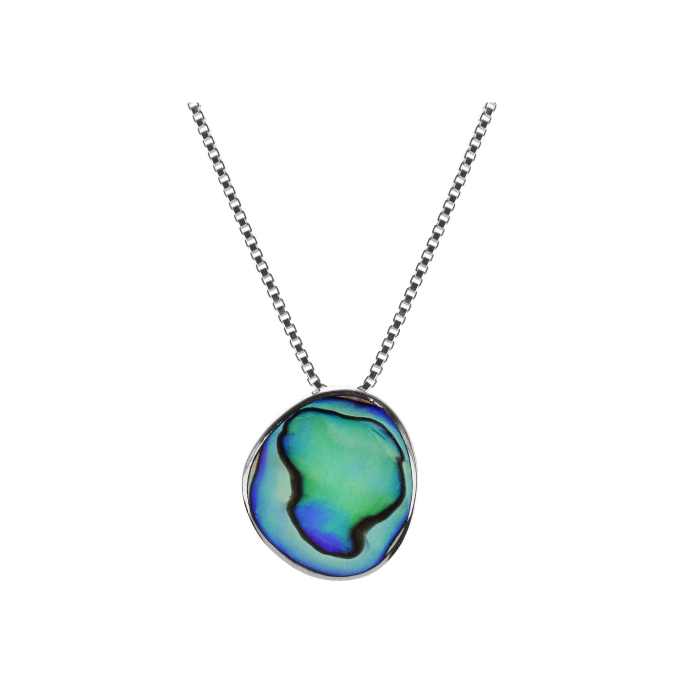 Sterling Silver Paua Shell Pebble Pendant