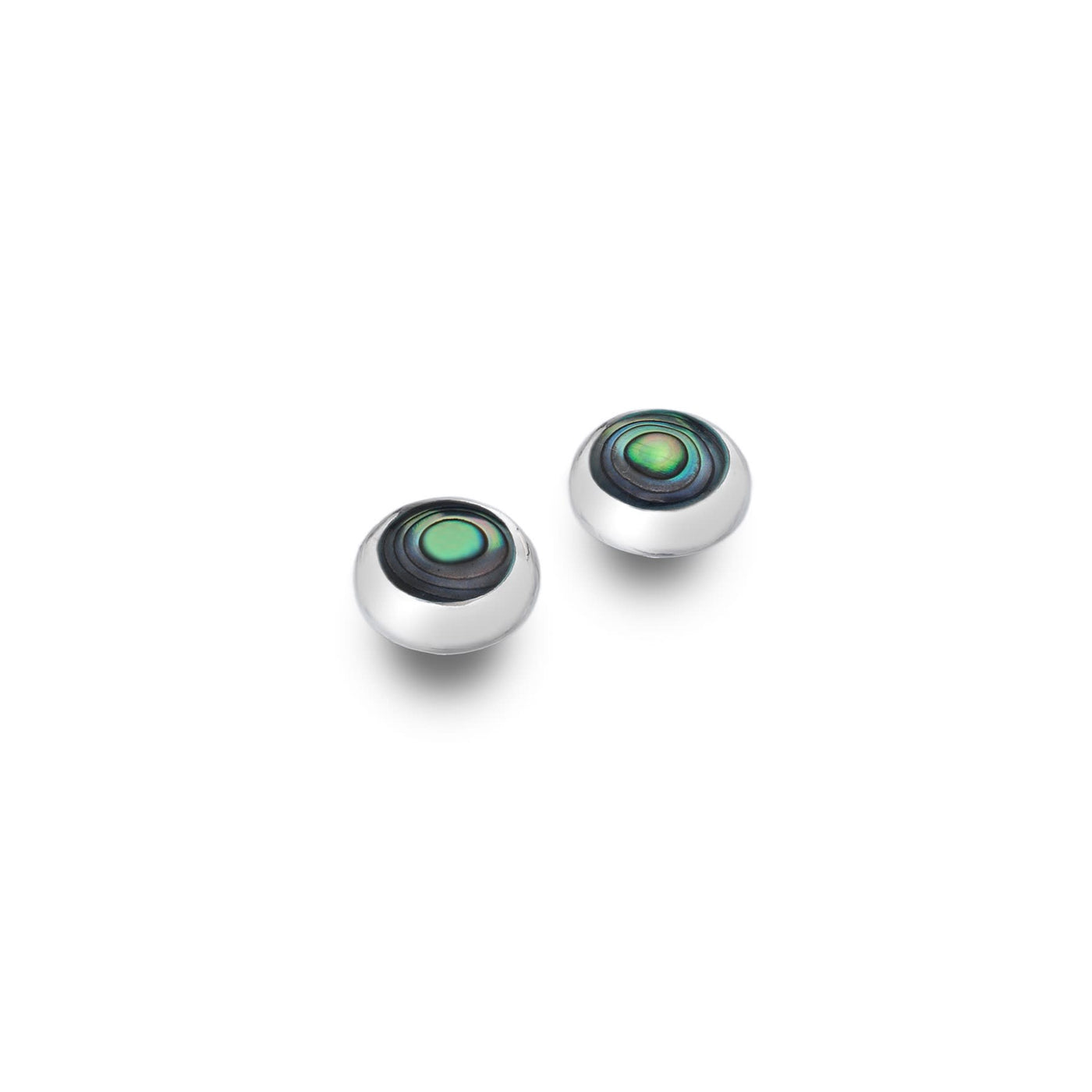 Sea Gems Sterling Silver Paua Shell Stud Earrings