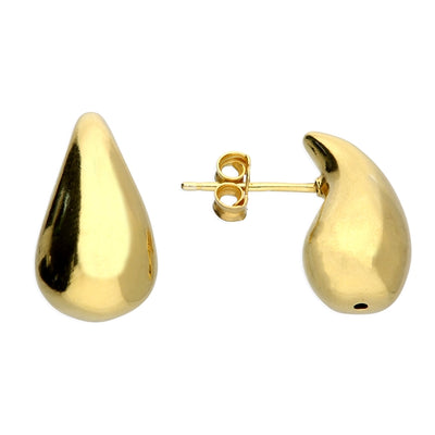 18ct Gold Plated Sterling Silver Pear Drop Stud Earrings