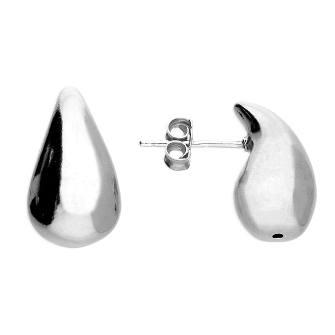 Sterling Silver Pear Drop Stud Earrings