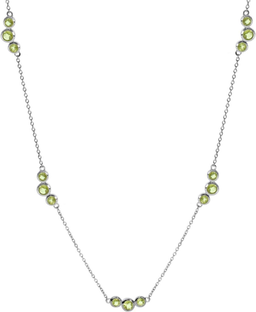 Sterling Silver Peridot Cluster Necklace