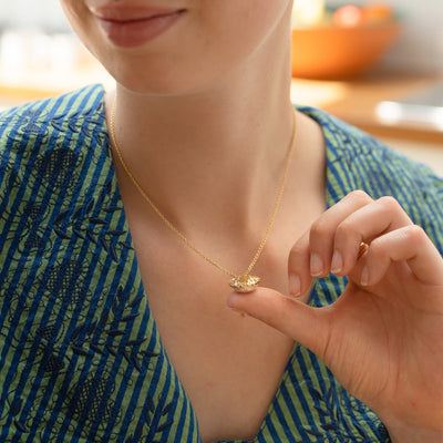 Alex Monroe Gold and Silver Apple Pie Necklace