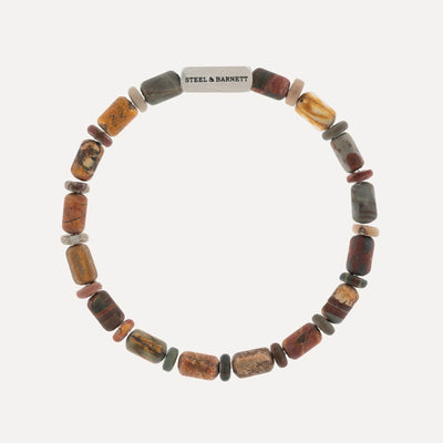 Jasper Gemstone Barrel Bead Bracelet