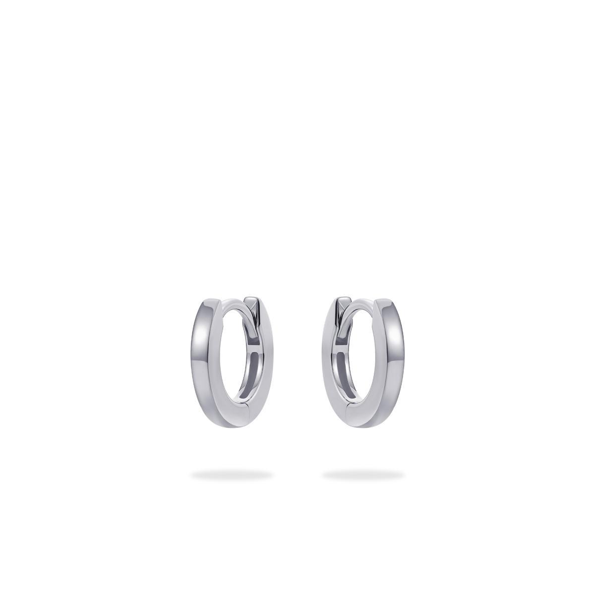 Sterling Silver 1.2cm Flat Polished Hoop Earrings