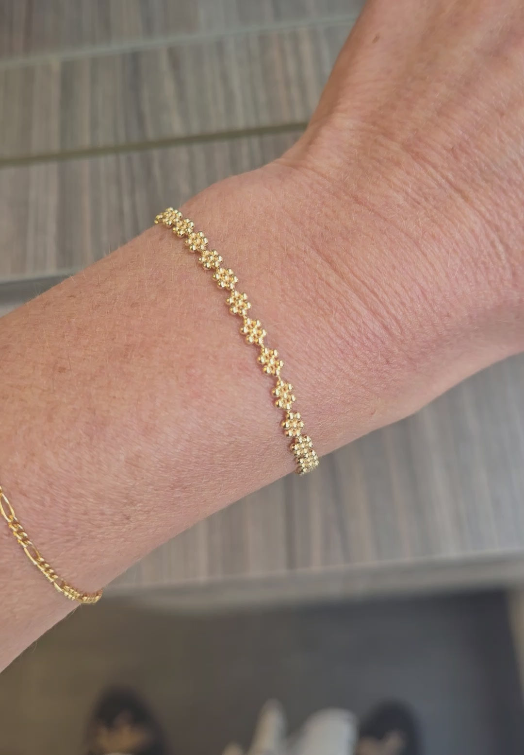 Bead Flower Bracelet - Yellow Gold Vermeil