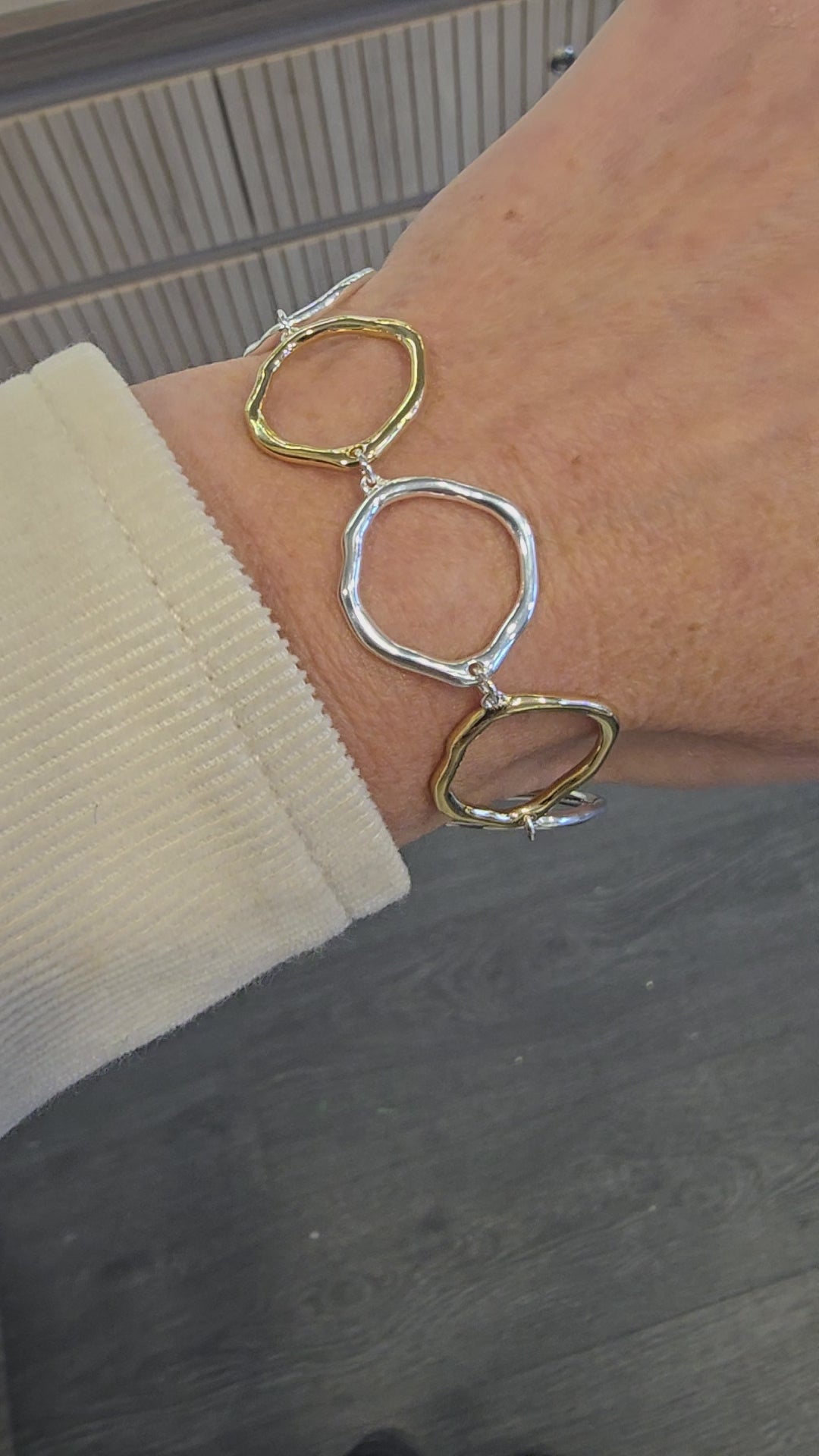 Two Tone Organic Circle Bracelet