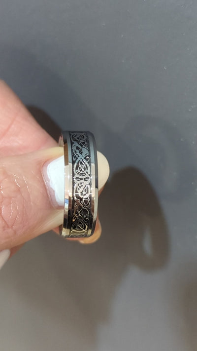 Unique & Co Tungsten Celtic Design Ring