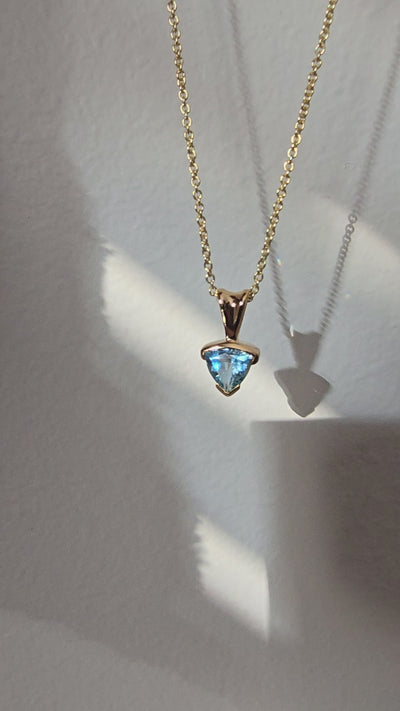 Unique & Co Gold Vermeil Blue Topaz Pendant Necklace