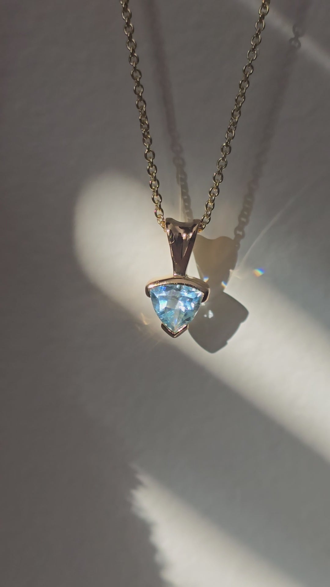 Unique & Co Gold Vermeil Blue Topaz Pendant Necklace