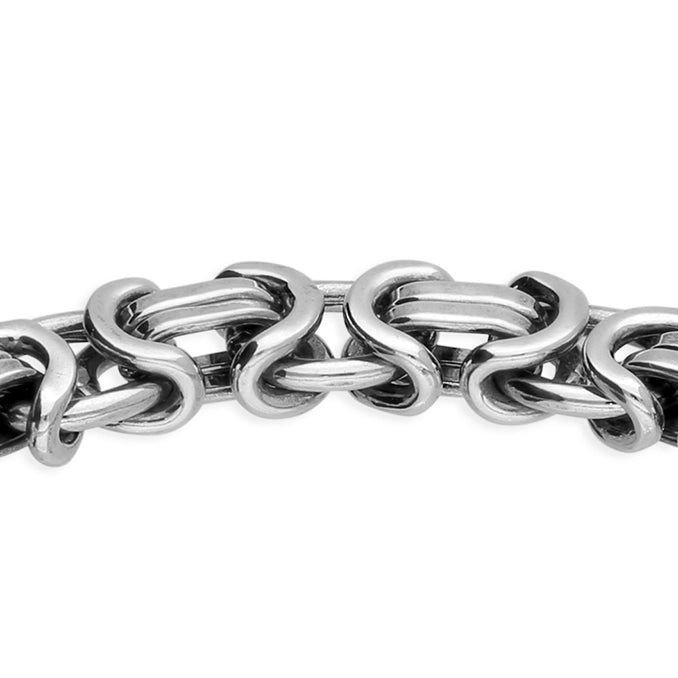 Sterling Silver Oxidised Byzantine Bracelet