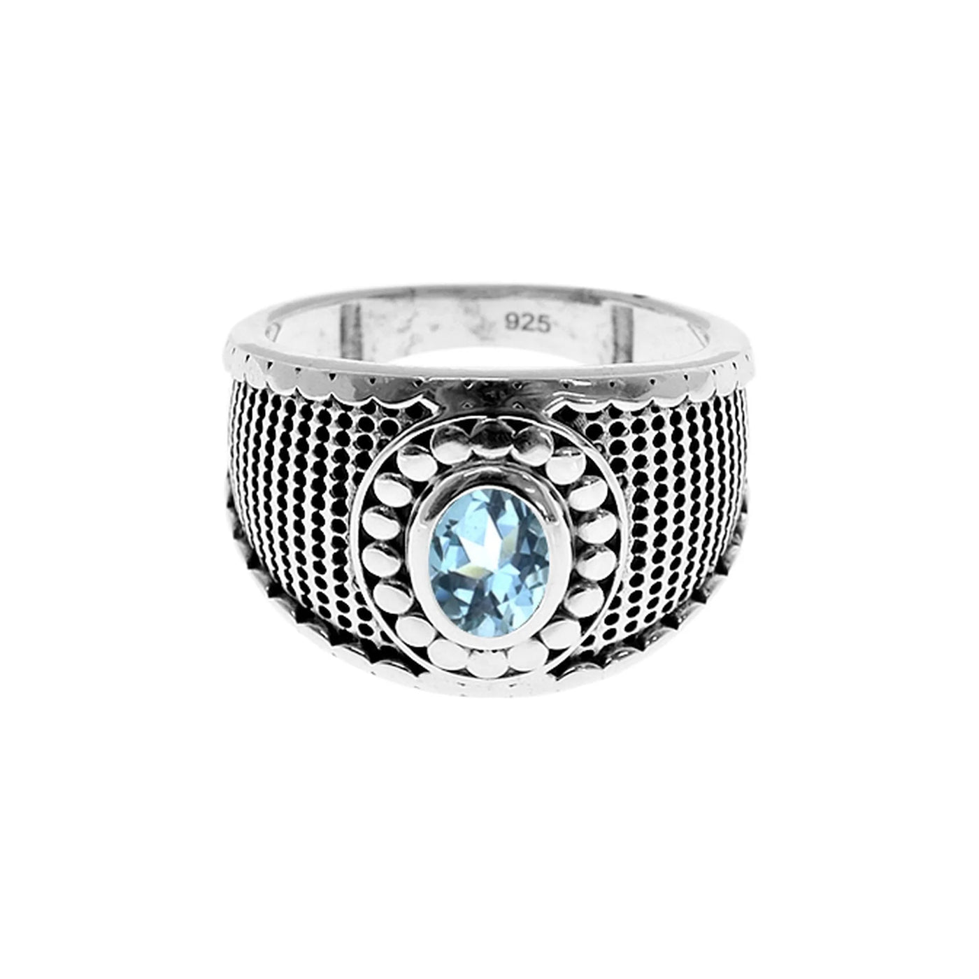 Sterling Silver Blue Topaz Statement Ring
