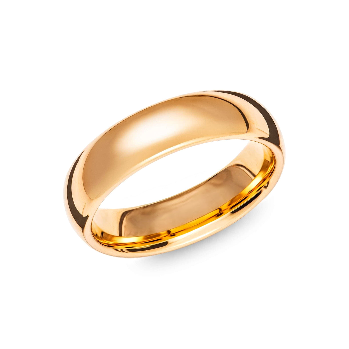 Polished Court Tungsten Carbide & Gold IP Ring