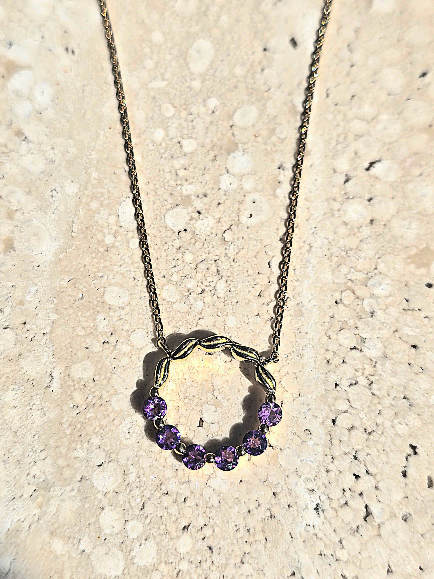 Unique & Co Gold Vermeil Amethyst Pendant Necklace