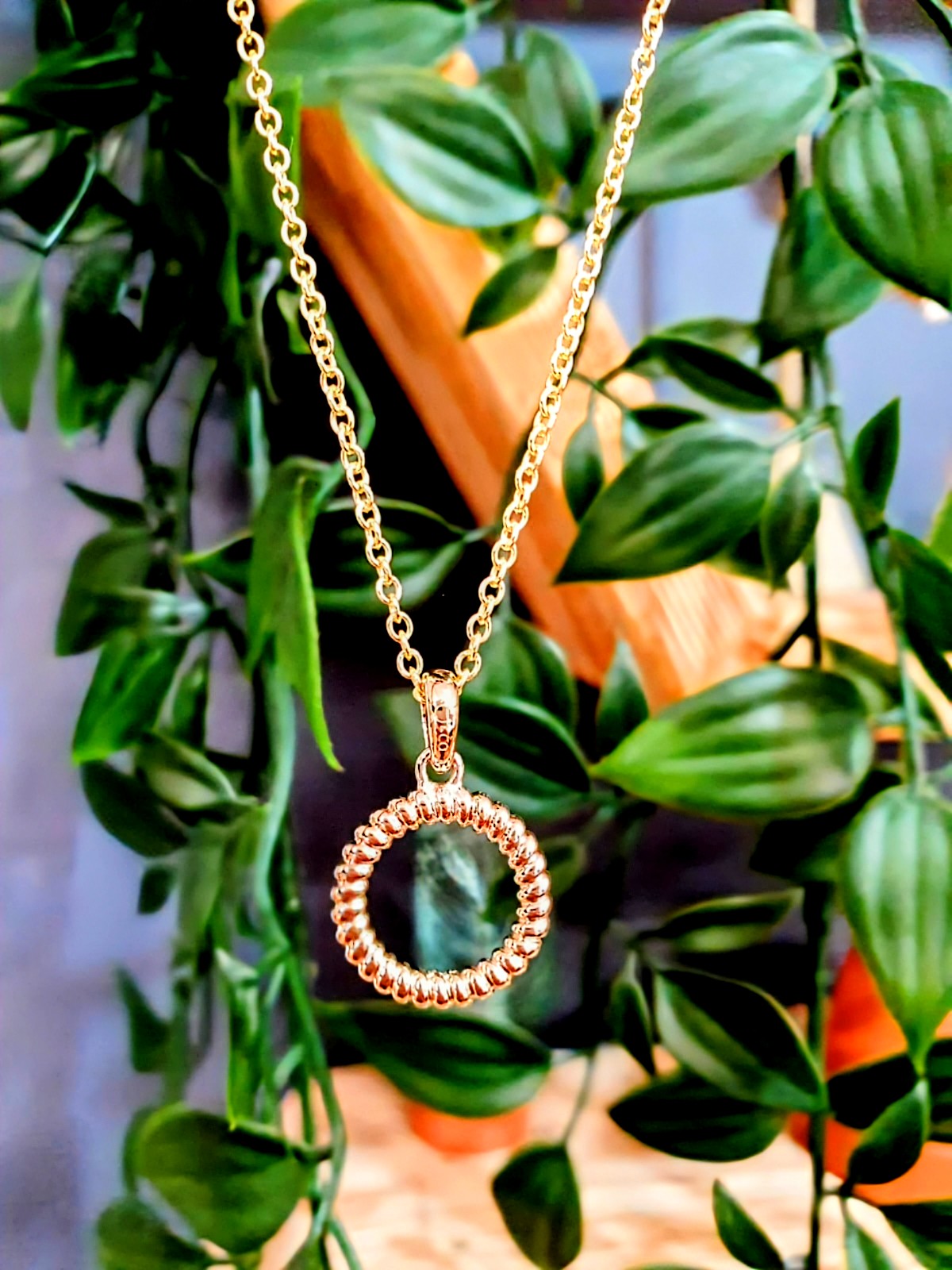 Unique & Co Gold Vermeil Circle Pendant Necklace